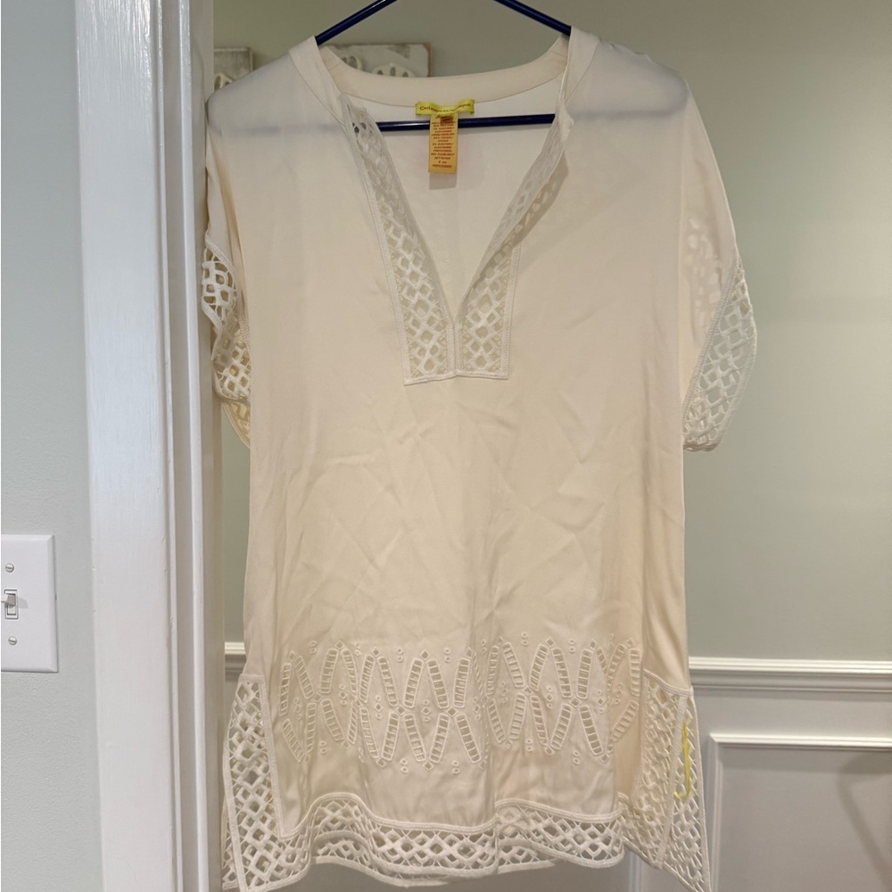Catherine Malandrino Cream Relaxed Polo Tunic